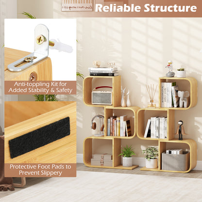 3-Tier S-Shaped Bookcase, 3 Open Cubes, Natural Bookcases at Gallery Canada