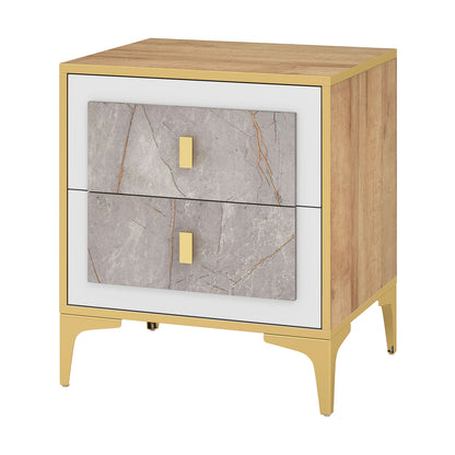 Nightstand With 2 Pull-Out Drawers, Natural Nightstands at Gallery Canada