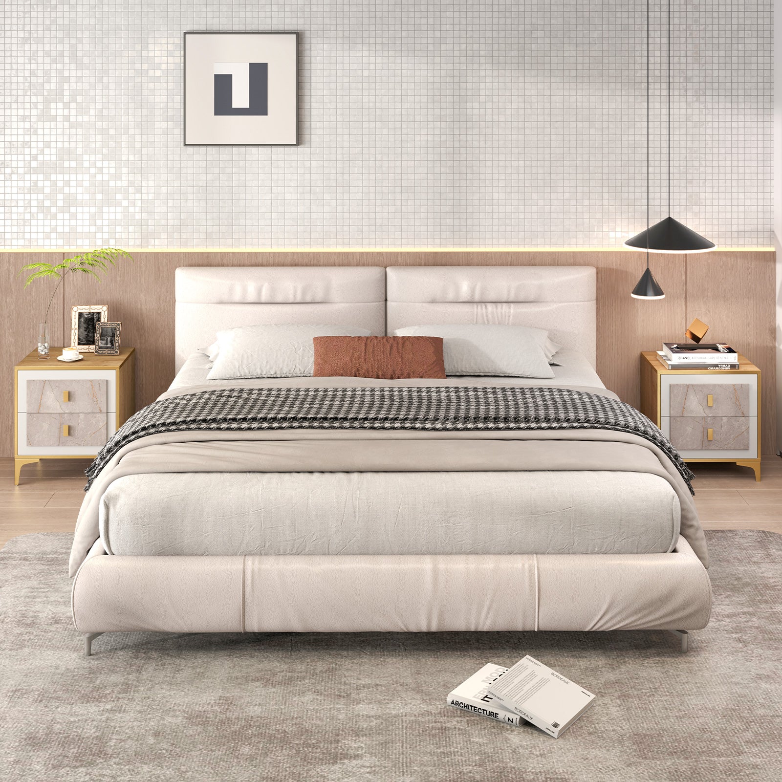 Nightstand With 2 Pull-Out Drawers, Natural Nightstands at Gallery Canada