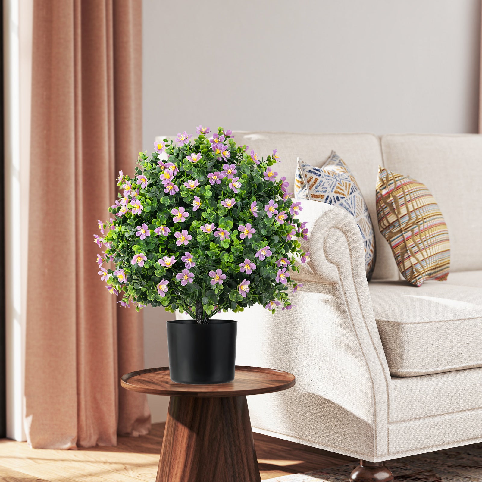 2 Pack Artificial Boxwood Topiary Ball Tree, Purple Faux Plants at Gallery Canada