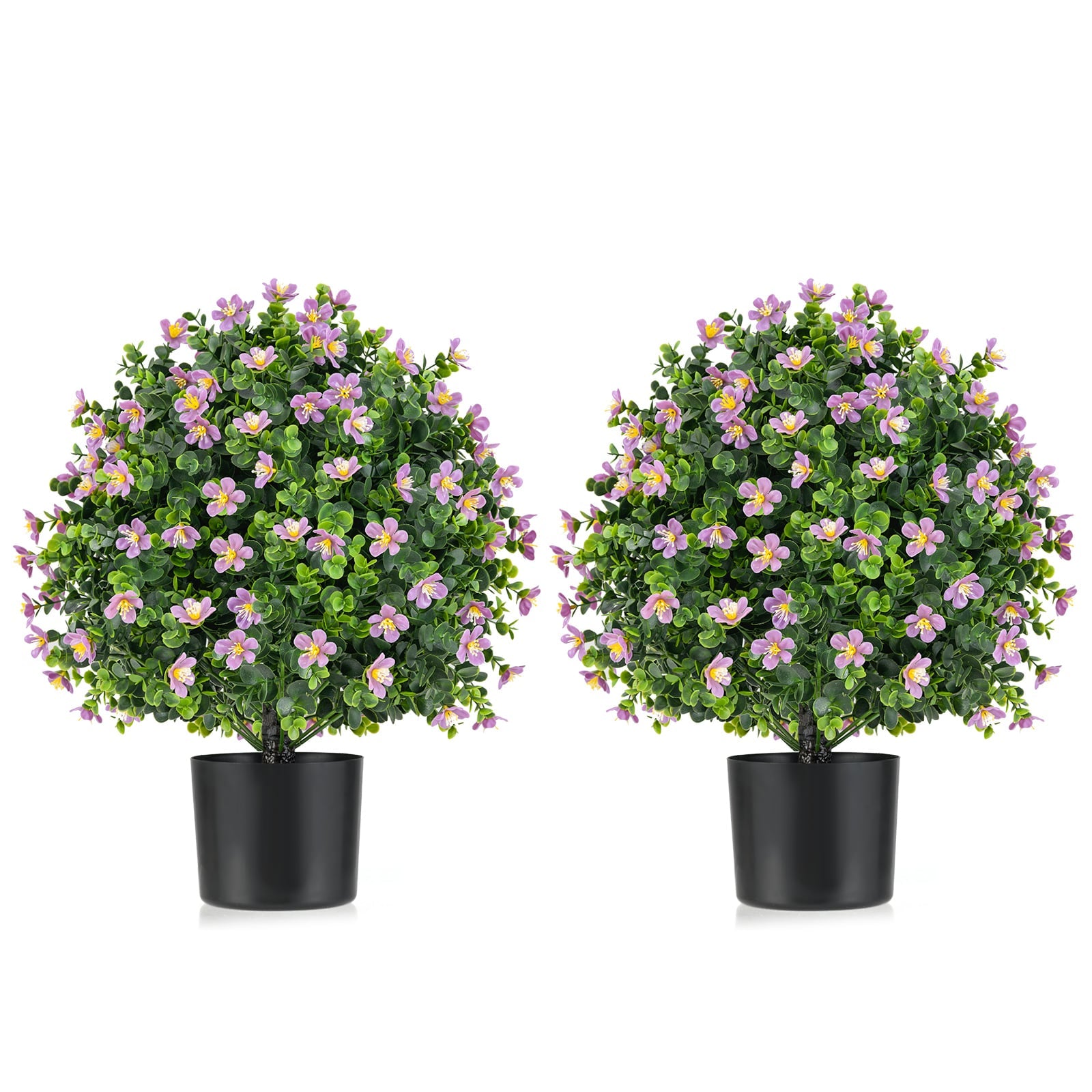 2 Pack Artificial Boxwood Topiary Ball Tree, Purple Faux Plants at Gallery Canada