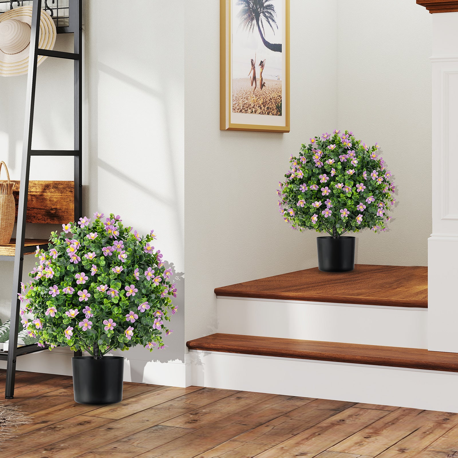 2 Pack Artificial Boxwood Topiary Ball Tree, Purple Faux Plants at Gallery Canada