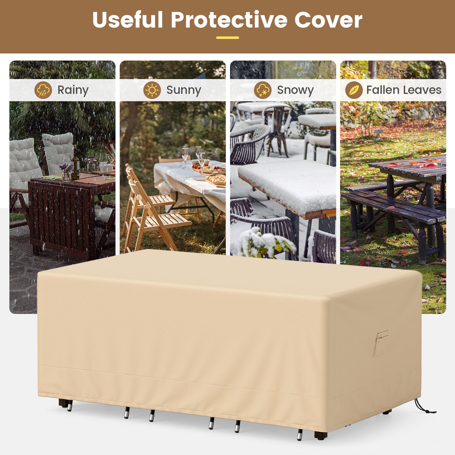 Patio Furniture Cover, 90 x 50 x 32 Inches, Padded Handle, Beige Outdoor Furniture Accessories at Gallery Canada
