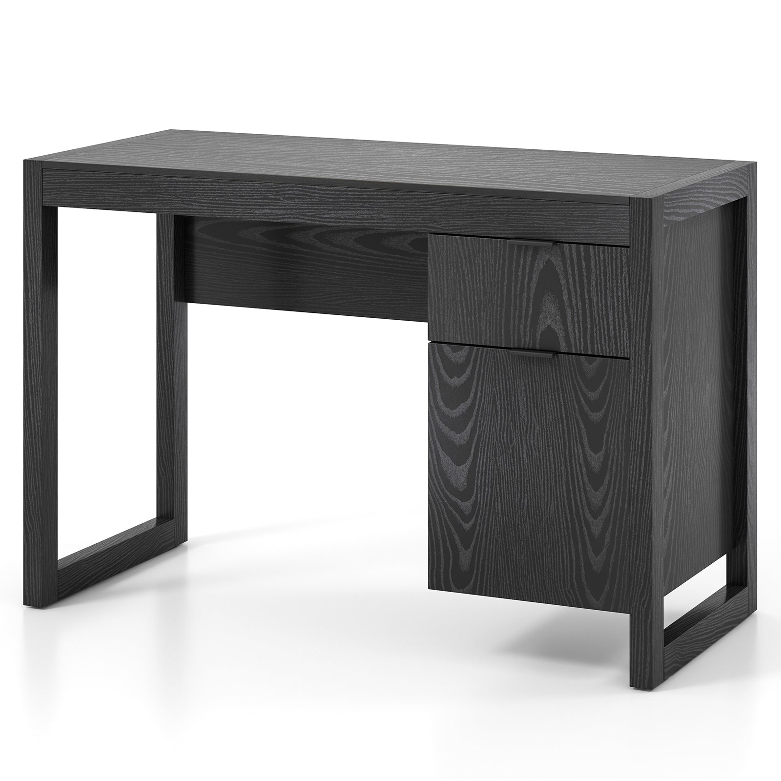 Modern Computer Desk With Cabinet And Drawer, Black Writing Desks at Gallery Canada
