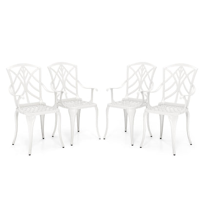 Set of 4 Cast Aluminum Patio Dining Chairs, White Patio Dining Chairs at Gallery Canada