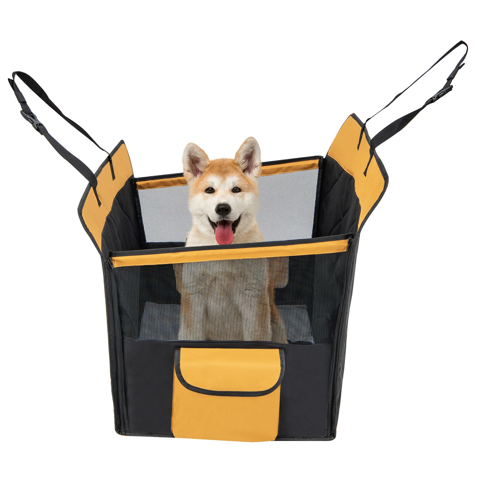 Dog Car Seat Cover, Mesh Window, Small Medium Size, Black Dog Supplies Black at Gallery Canada