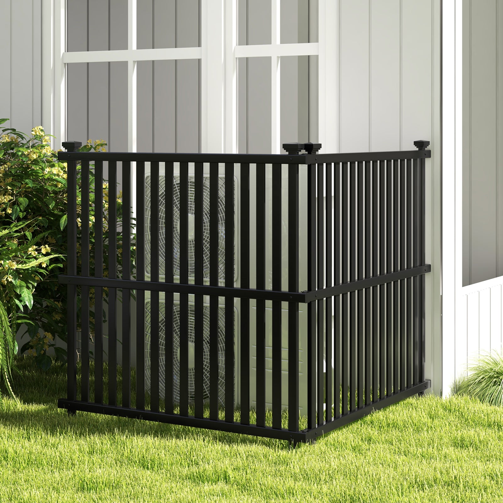 Air Conditioner Fence Panel, Metal Ground Stakes, Black Decorative Fencing & Flooring at Gallery Canada