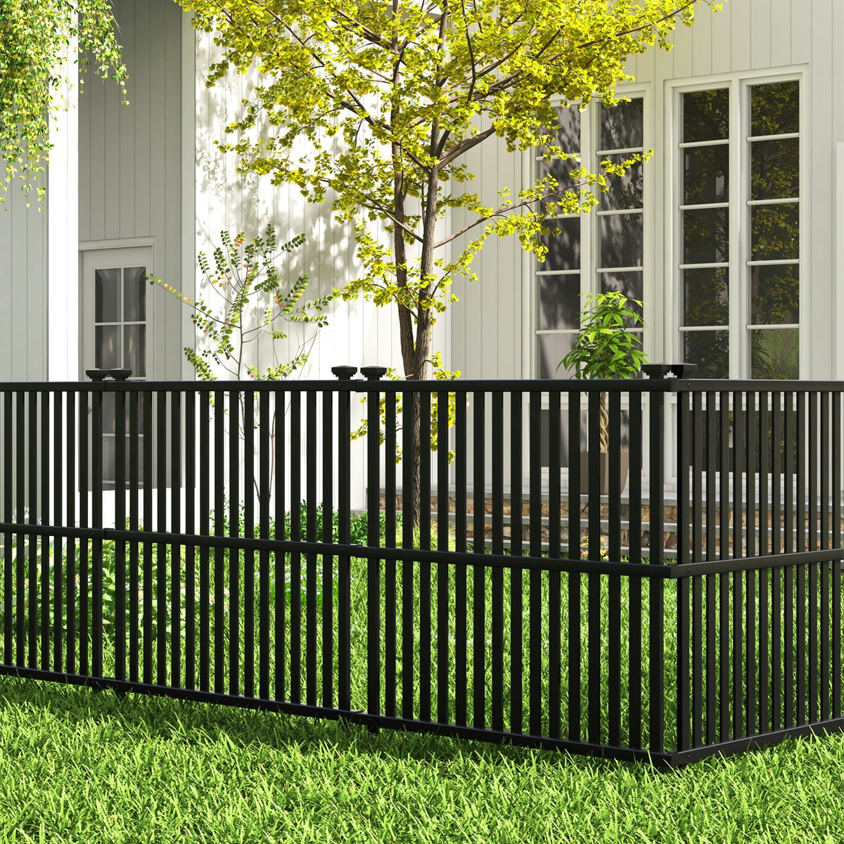 Air Conditioner Fence Panel, Metal Ground Stakes, Black Decorative Fencing & Flooring at Gallery Canada