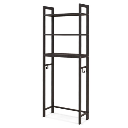 Over-The-Toilet Storage Shelf, Metal Bathroom Organizer Hooks, Brown Bathroom Etagere at Gallery Canada