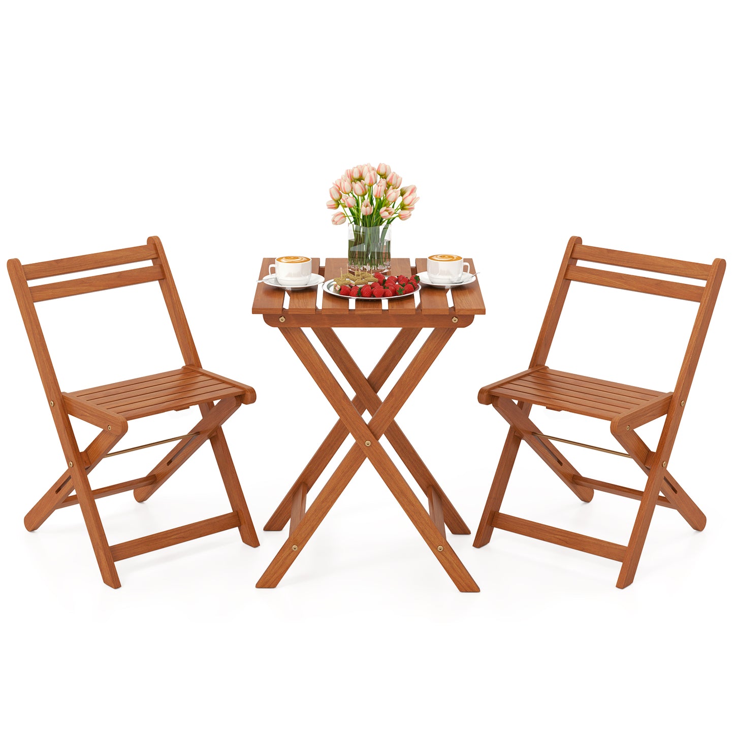 3 Piece Solid Wood Furniture Set, 2 Folding Chairs Patio Furniture Sets Options at Gallery Canada
