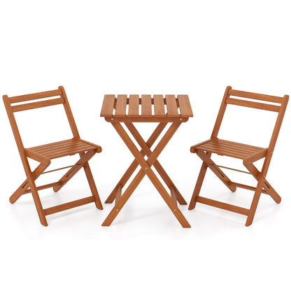3 Piece Solid Wood Furniture Set, 2 Folding Chairs Patio Furniture Sets at Gallery Canada