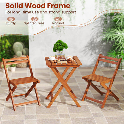 3 Piece Solid Wood Furniture Set, 2 Folding Chairs Patio Furniture Sets at Gallery Canada
