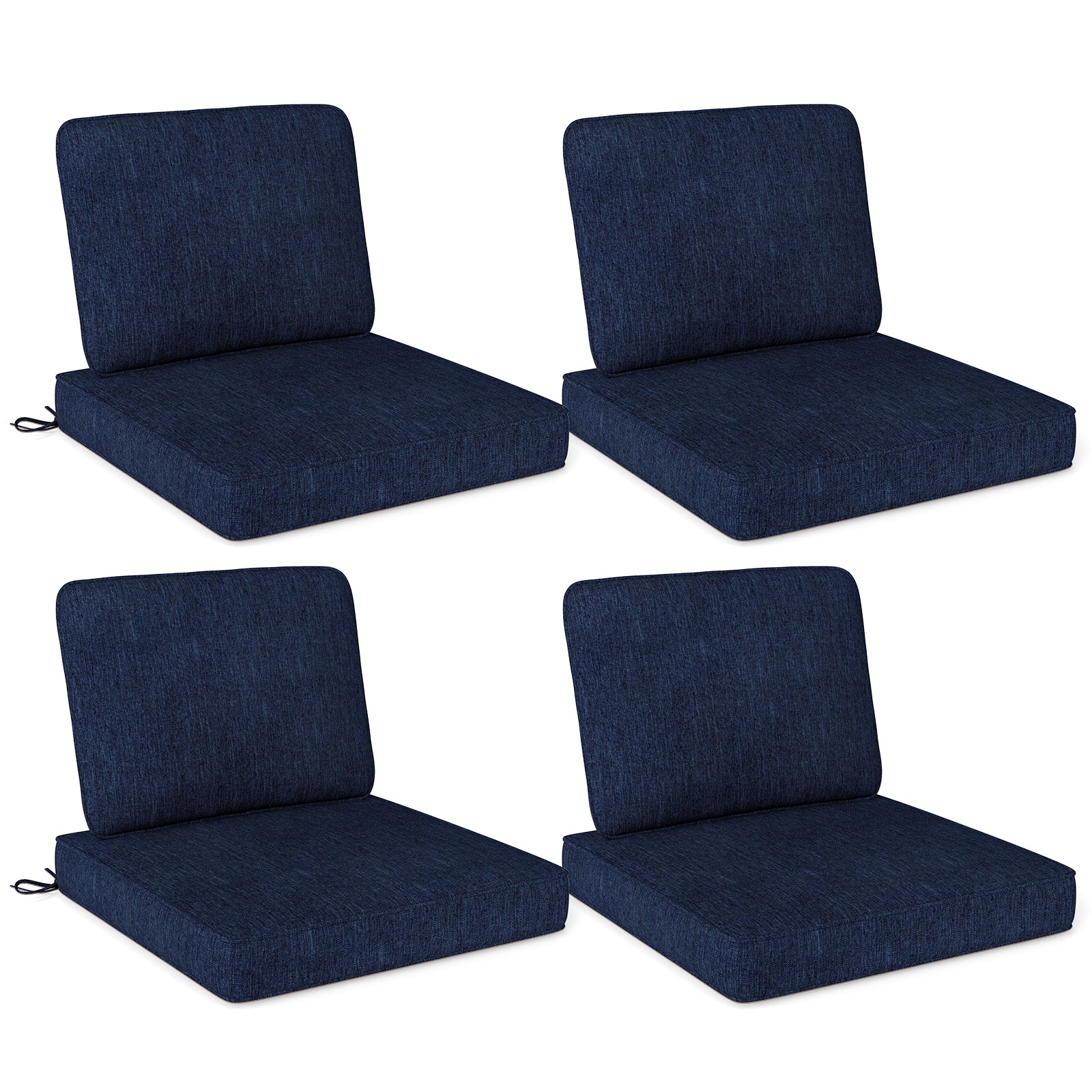 Outdoor Patio Cushion Set, 4 Piece, Removable Covers, Navy Outdoor Furniture Accessories Navy at Gallery Canada