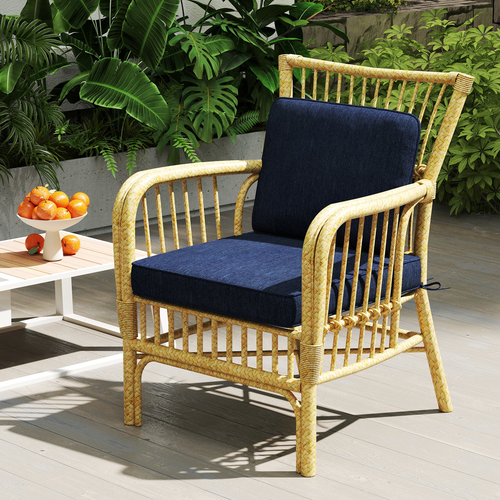 Outdoor Patio Cushion Set, 4 Piece, Removable Covers, Navy Outdoor Furniture Accessories at Gallery Canada