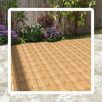 12 x 12 Inch Interlocking Deck Tiles, 30 PCS Acacia Wood Patio Tiles, Natural Decorative Fencing & Flooring at Gallery Canada