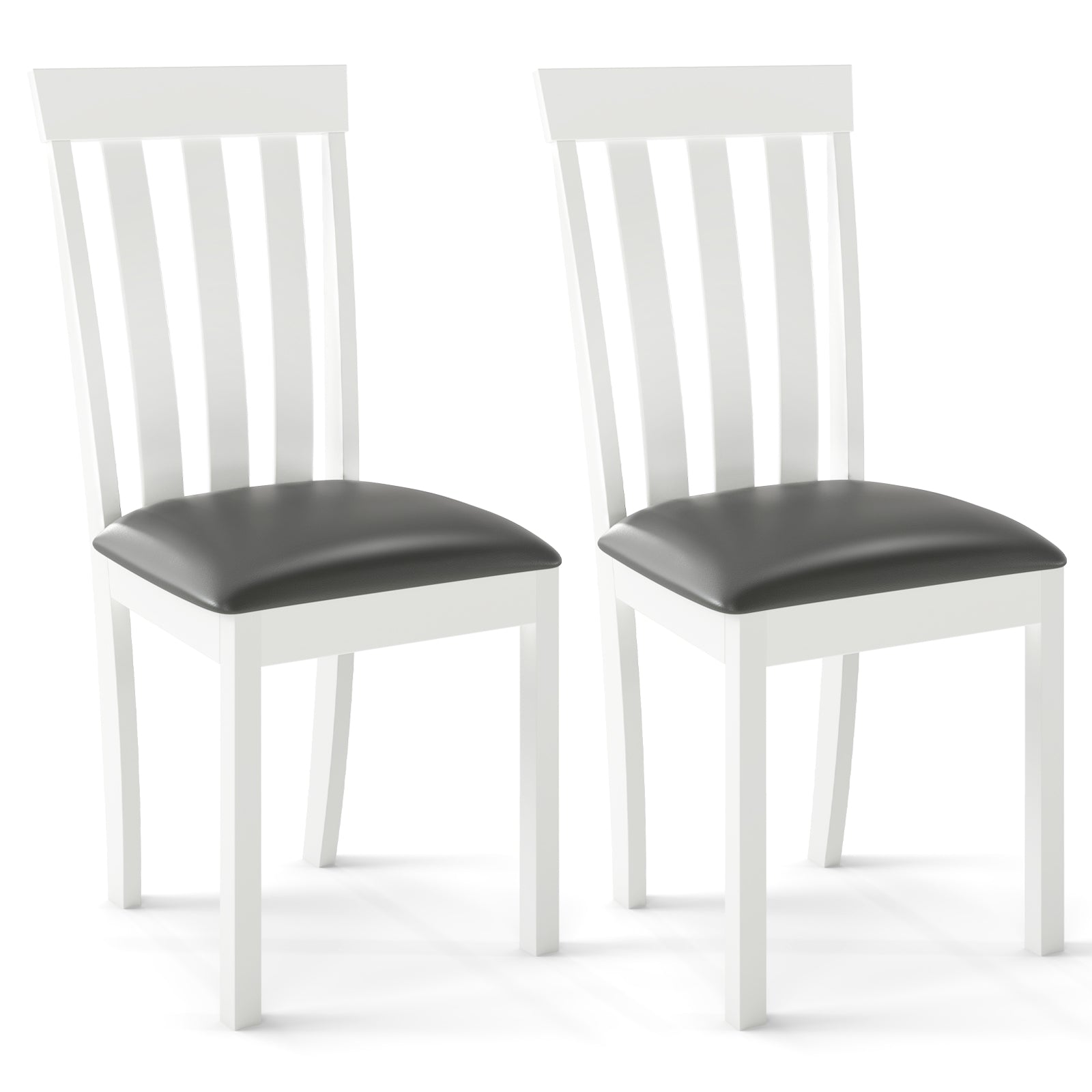Upholstered Wooden Dining Chair Set, 2 Chairs, White Dining Chairs White at Gallery Canada