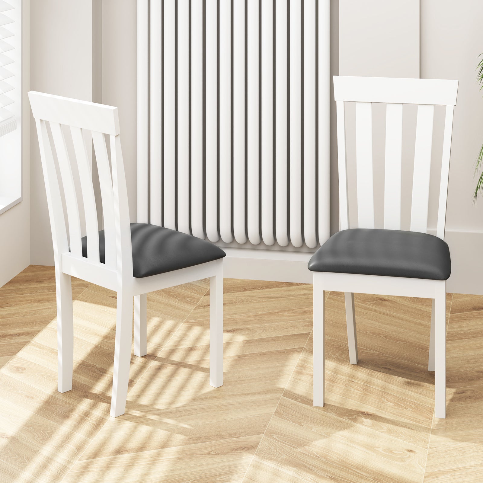 Upholstered Wooden Dining Chair Set, 2 Chairs, White Dining Chairs at Gallery Canada