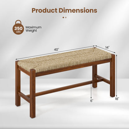 40 Inch Wood Bench, Solid Rubber Wood Frame, Walnut Outdoor Benches at Gallery Canada