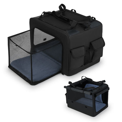 Portable Foldable Pet Carrier, 2 Openings, Comfy Cushion, S, Black Dog Supplies at Gallery Canada
