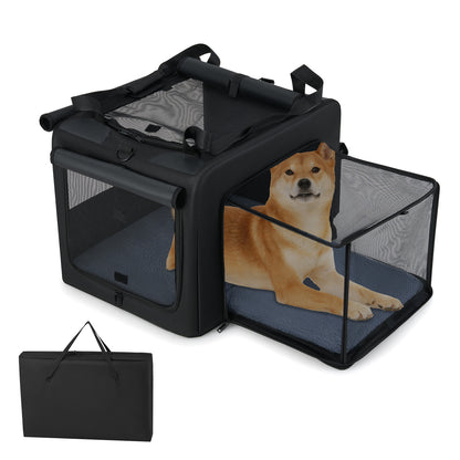 Portable Foldable Pet Carrier, 2 Openings, Comfy Cushion, S, Black Dog Supplies at Gallery Canada