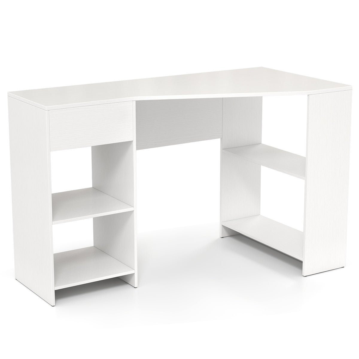 48 Inches L-Shaped Corner Executive Computer Desk With Drawer, White Computer Desks at Gallery Canada