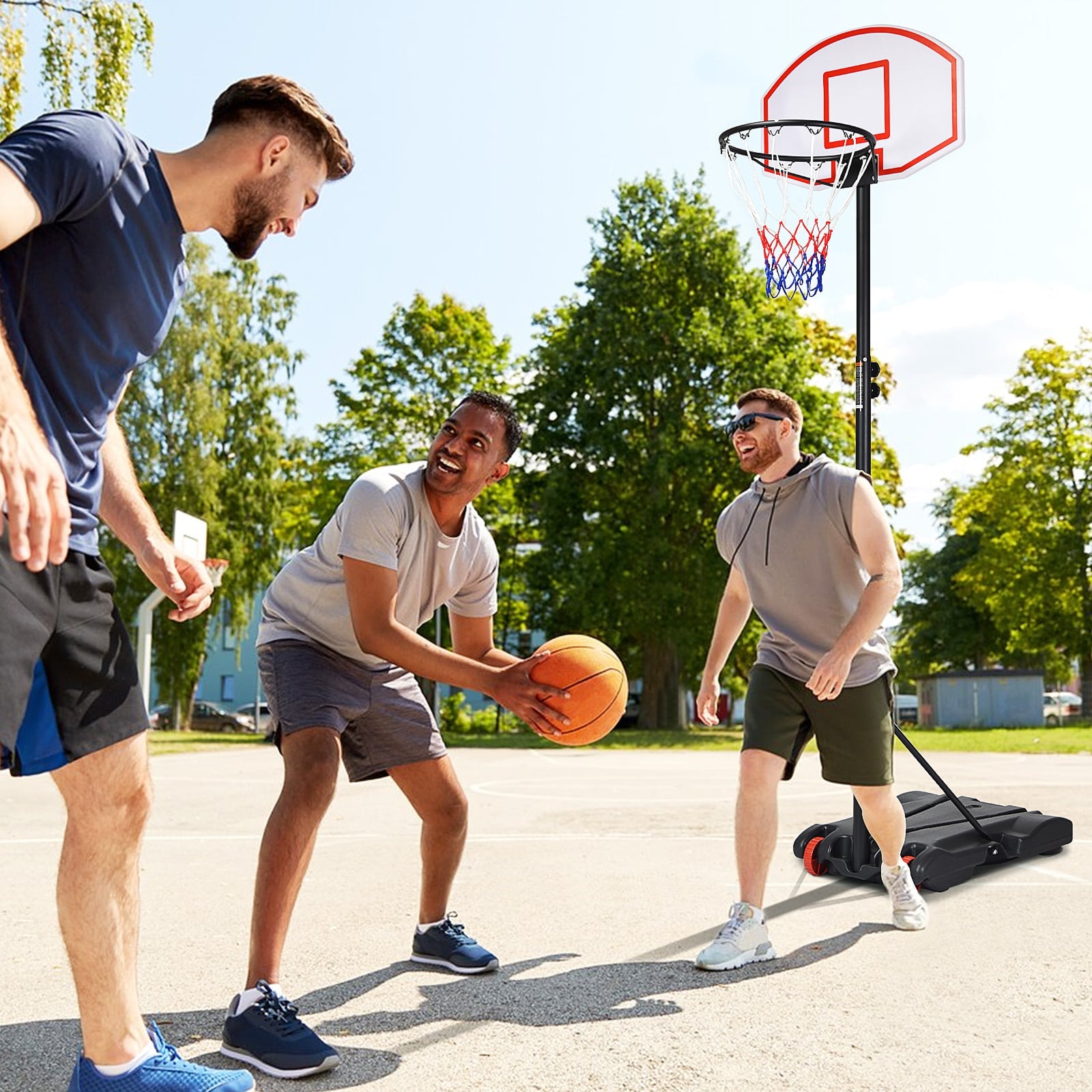 Adjustable Basketball Hoop System Stand With Wheels, Black Sport Equipments at Gallery Canada