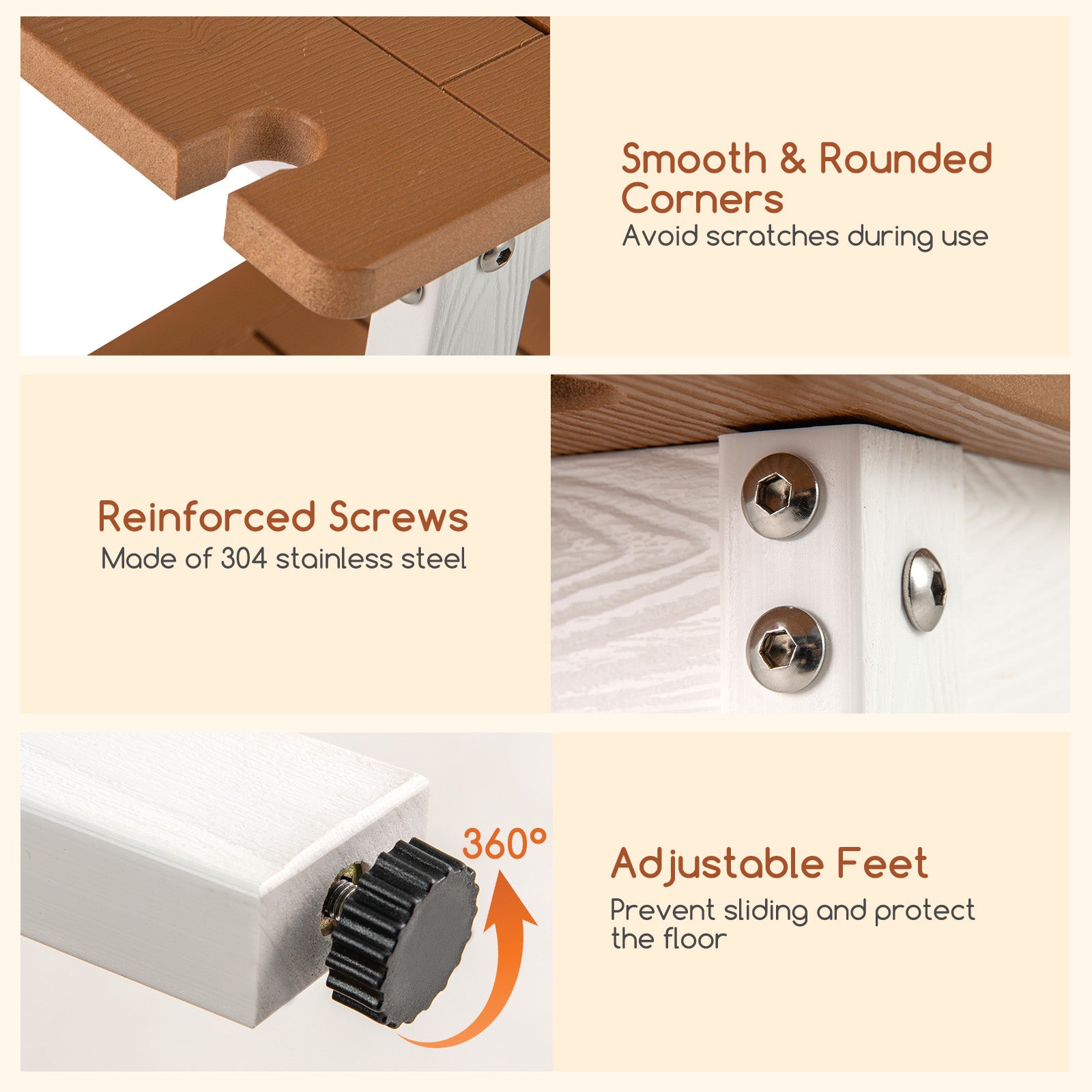 Shower Bench Seat With Handle, White & Brown Bath Safety at Gallery Canada