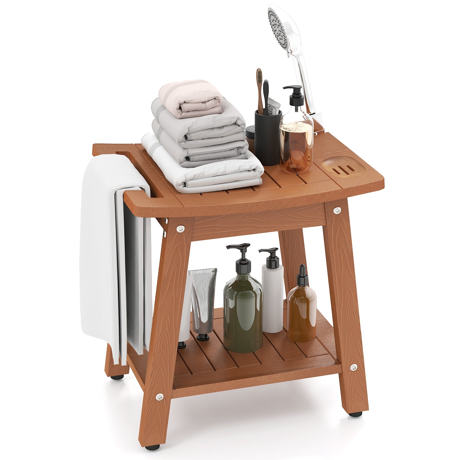 Shower Bench Seat With Handle, Brown Bath Safety at Gallery Canada