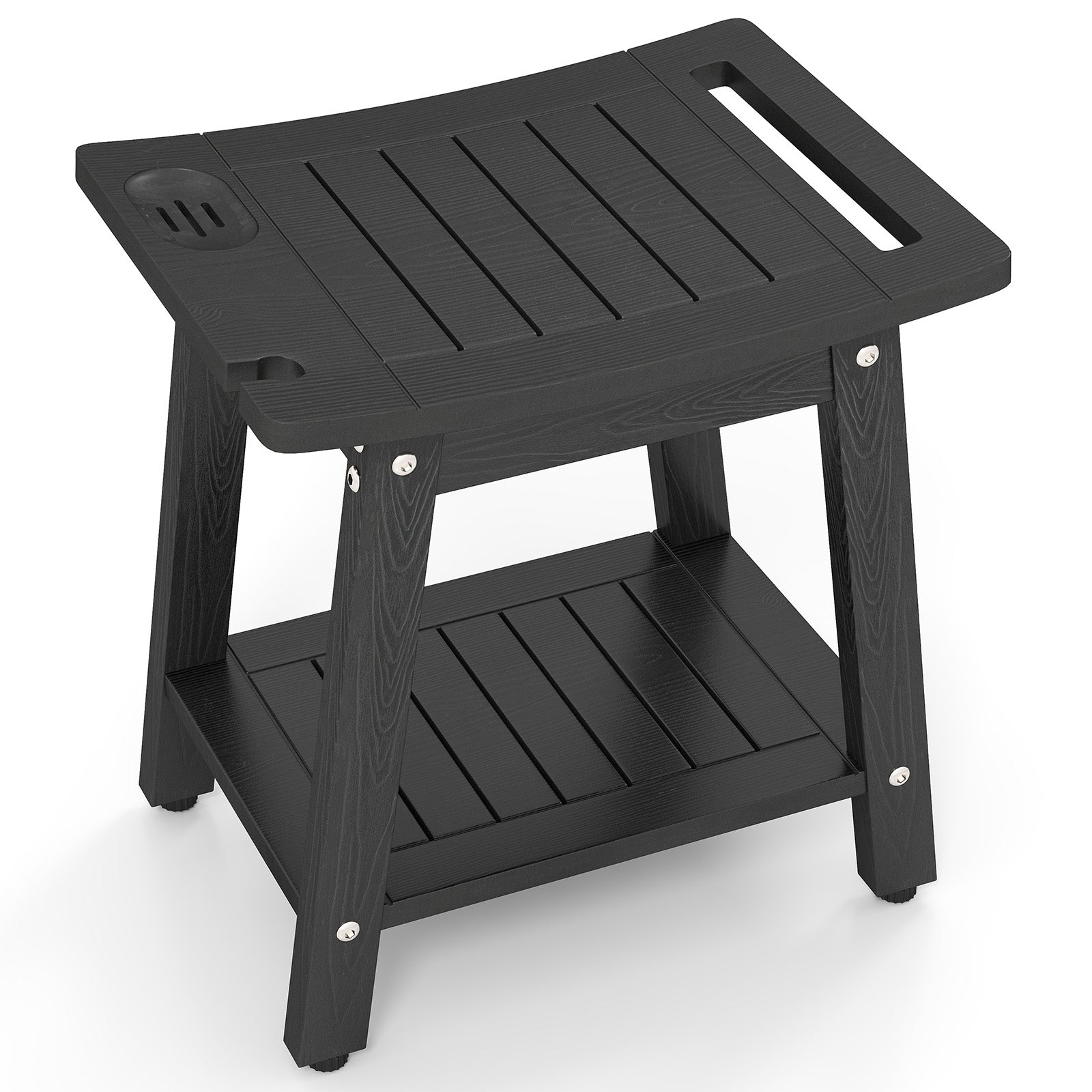 Shower Bench Seat With Handle, Black Bath Safety Black at Gallery Canada