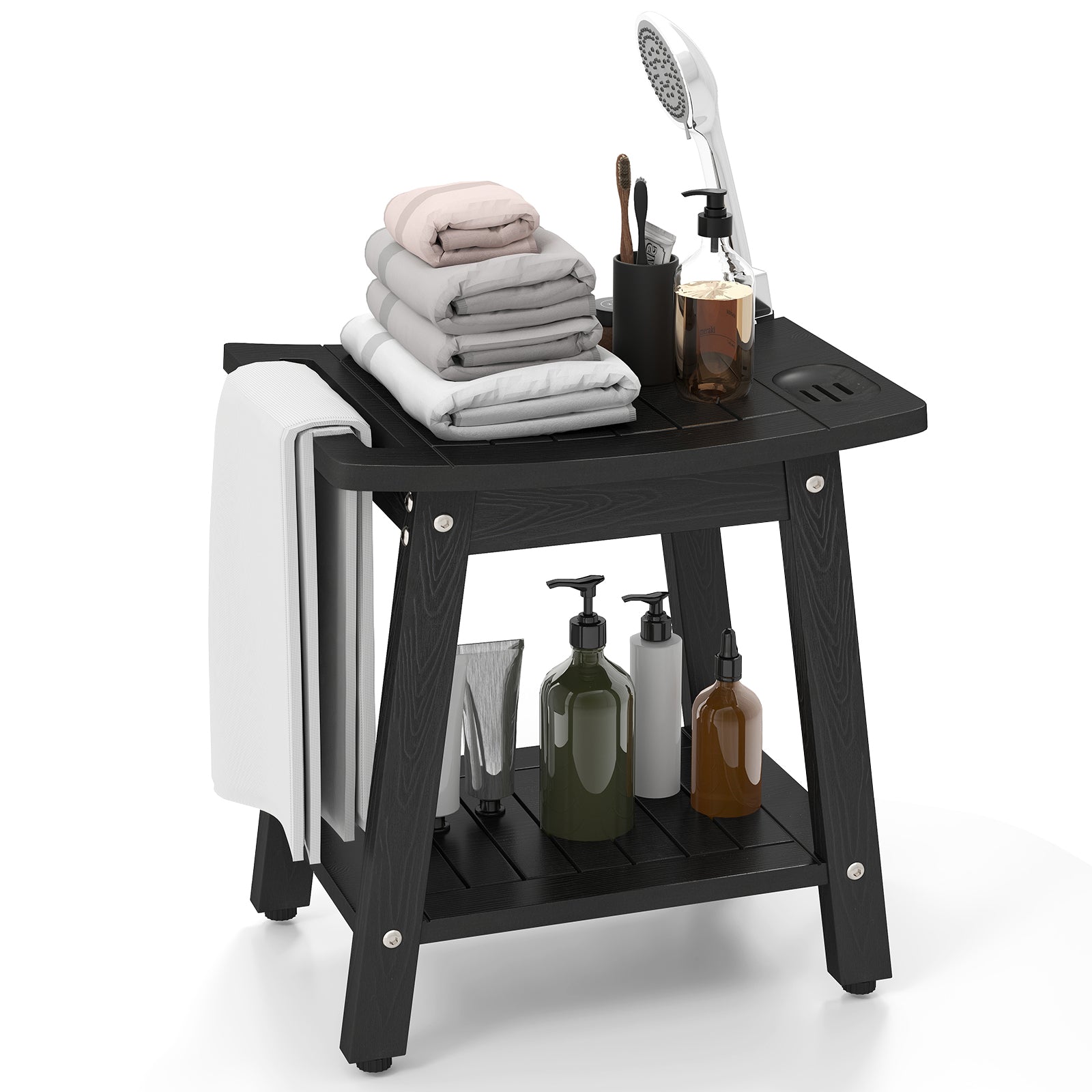 Shower Bench Seat With Handle, Black Bath Safety at Gallery Canada