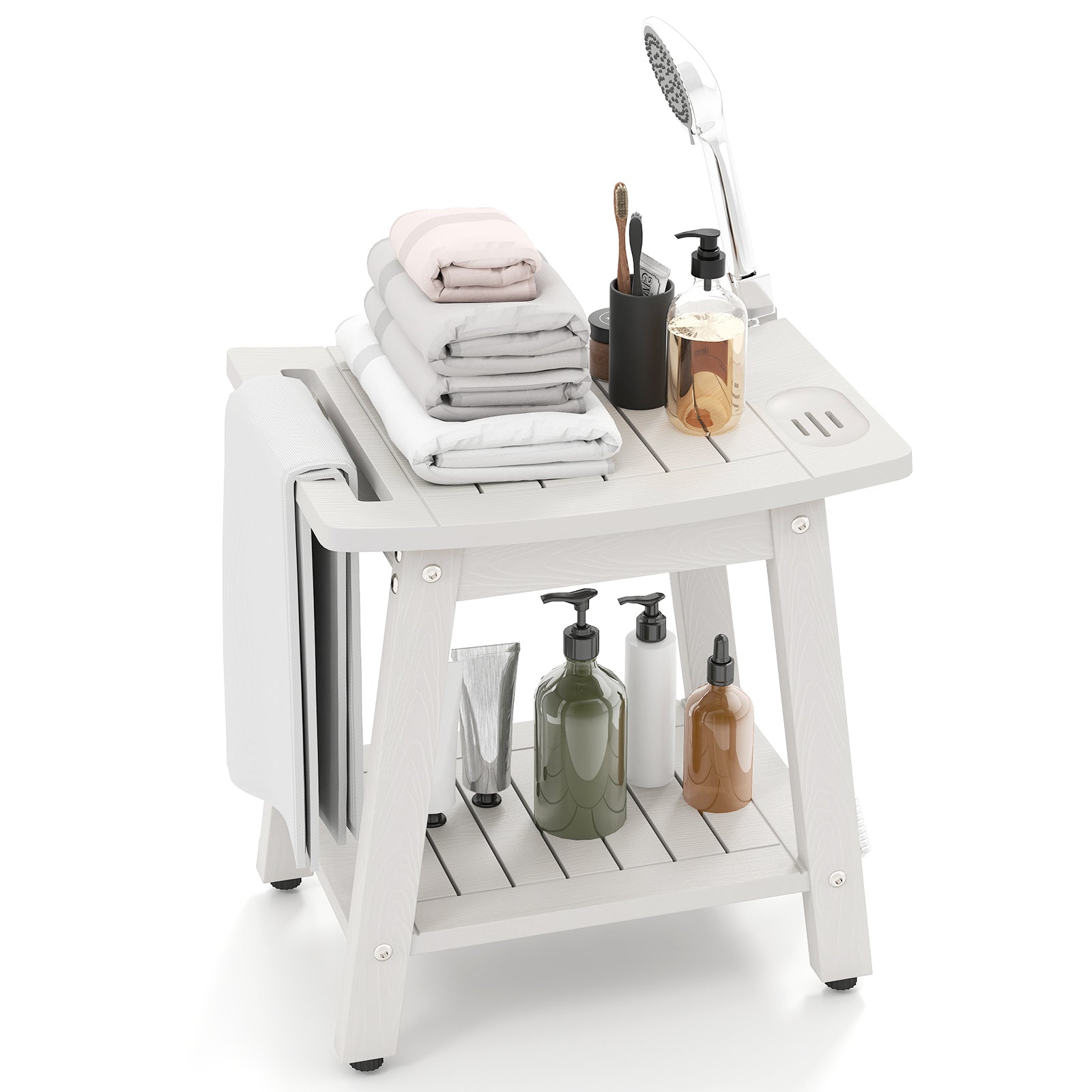 Shower Bench Seat With Handle Shower Head, White Bath Safety at Gallery Canada