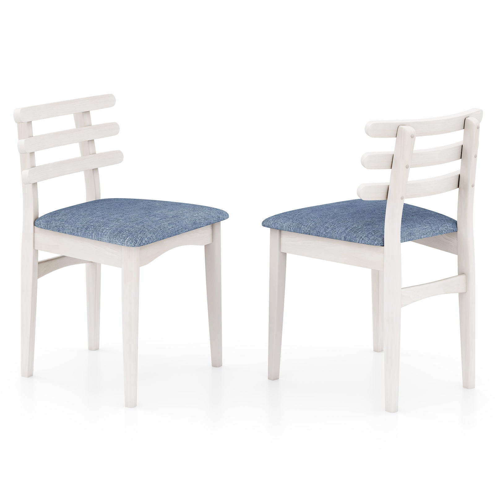 Fabric Kitchen Side Chairs, Rubber Wood Frame, Padded Seat, White Dining Chairs at Gallery Canada