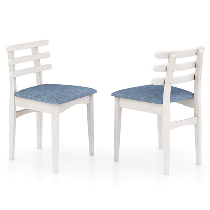 Fabric Kitchen Side Chairs, Rubber Wood Frame, Padded Seat, White Dining Chairs at Gallery Canada