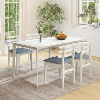 Fabric Kitchen Side Chairs, Rubber Wood Frame, Padded Seat, White Dining Chairs at Gallery Canada