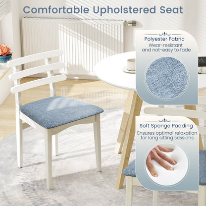 Fabric Kitchen Side Chairs, Rubber Wood Frame, Padded Seat, White Dining Chairs at Gallery Canada