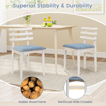 Fabric Kitchen Side Chairs, Rubber Wood Frame, Padded Seat, White Dining Chairs at Gallery Canada