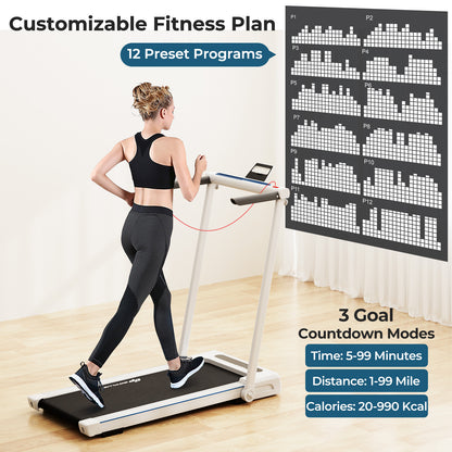 2.25HP 3-in-1 Folding Treadmill, White Treadmills at Gallery Canada