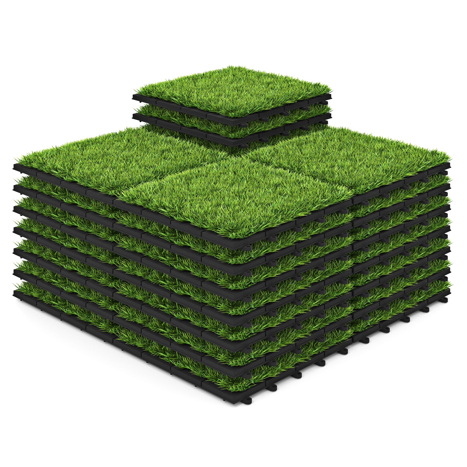 30 PCS Interlocking Artificial Grass Tiles, Green Decorative Fencing & Flooring at Gallery Canada