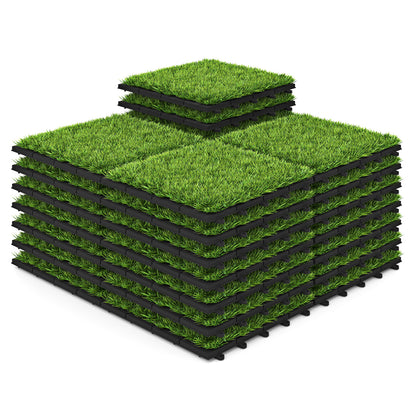 30 PCS Interlocking Artificial Grass Tiles, Green Decorative Fencing & Flooring at Gallery Canada