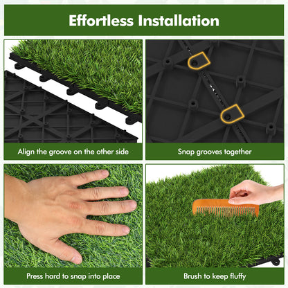 30 PCS Interlocking Artificial Grass Tiles, Green Decorative Fencing & Flooring at Gallery Canada