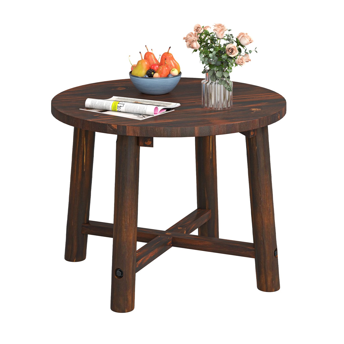 Patio End Table, Solid Wood Structure, Brown Patio Coffee Tables Brown at Gallery Canada
