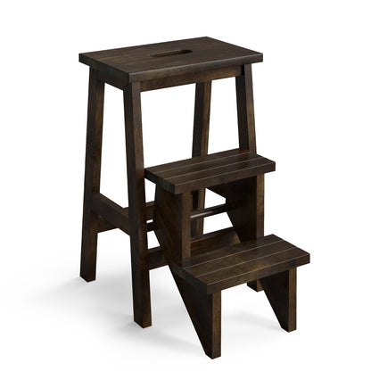 3-In-1 Rubber Wood Step Stool, Brown Kitchen Utensils Brown at Gallery Canada