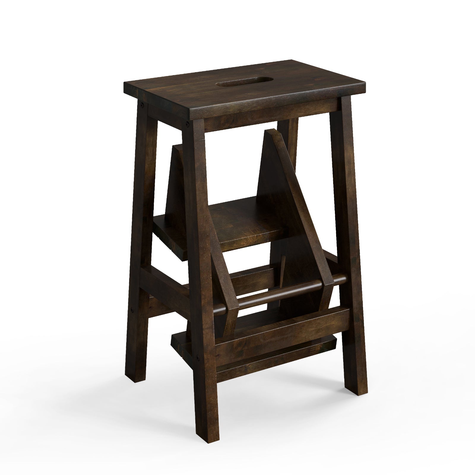 3-In-1 Rubber Wood Step Stool, Brown Kitchen Utensils at Gallery Canada