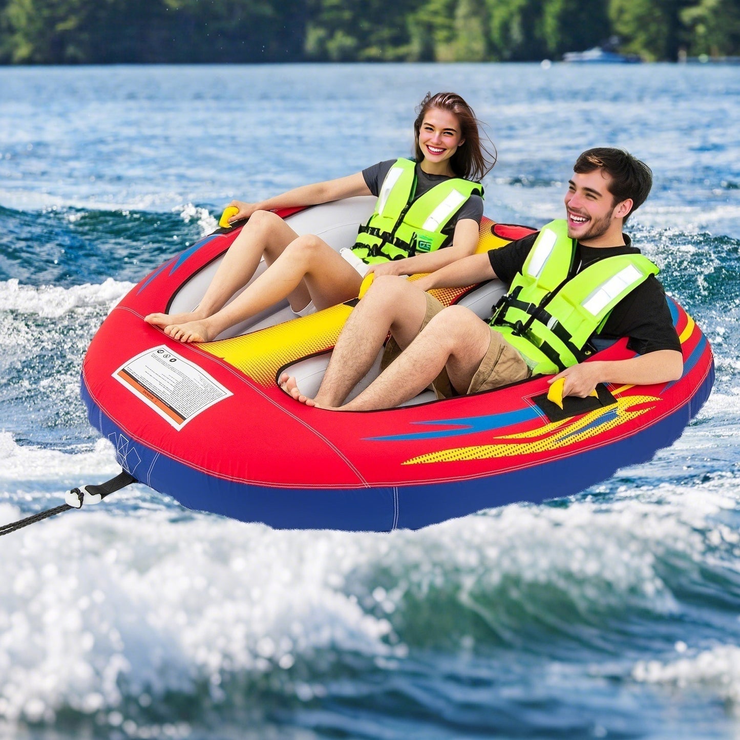 Inflatable Towable Tube, 1 or 2 Person, For Boating, With Drainage Water Sports at Gallery Canada