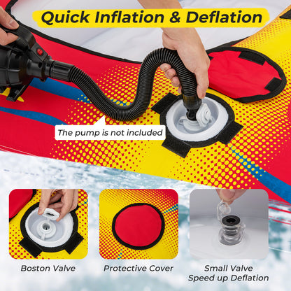 Inflatable Towable Tube, 1 or 2 Person, For Boating, With Drainage Water Sports at Gallery Canada