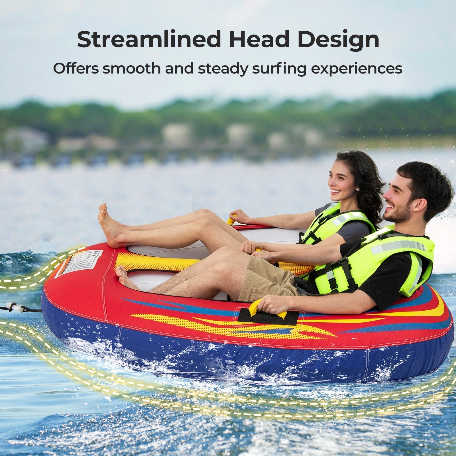 Inflatable Towable Tube, 1 or 2 Person, For Boating, With Drainage Water Sports at Gallery Canada