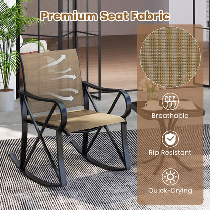 3 Piece Patio Rocking Set, Smooth Rocking Motion, Brown Patio Conversation Sets at Gallery Canada