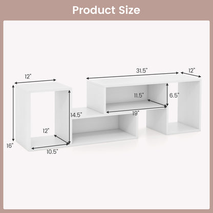 Adjustable TV Stand For 55 Inch TVs, With Storage Cubes, White Entertainment Centers & TV Stands at Gallery Canada