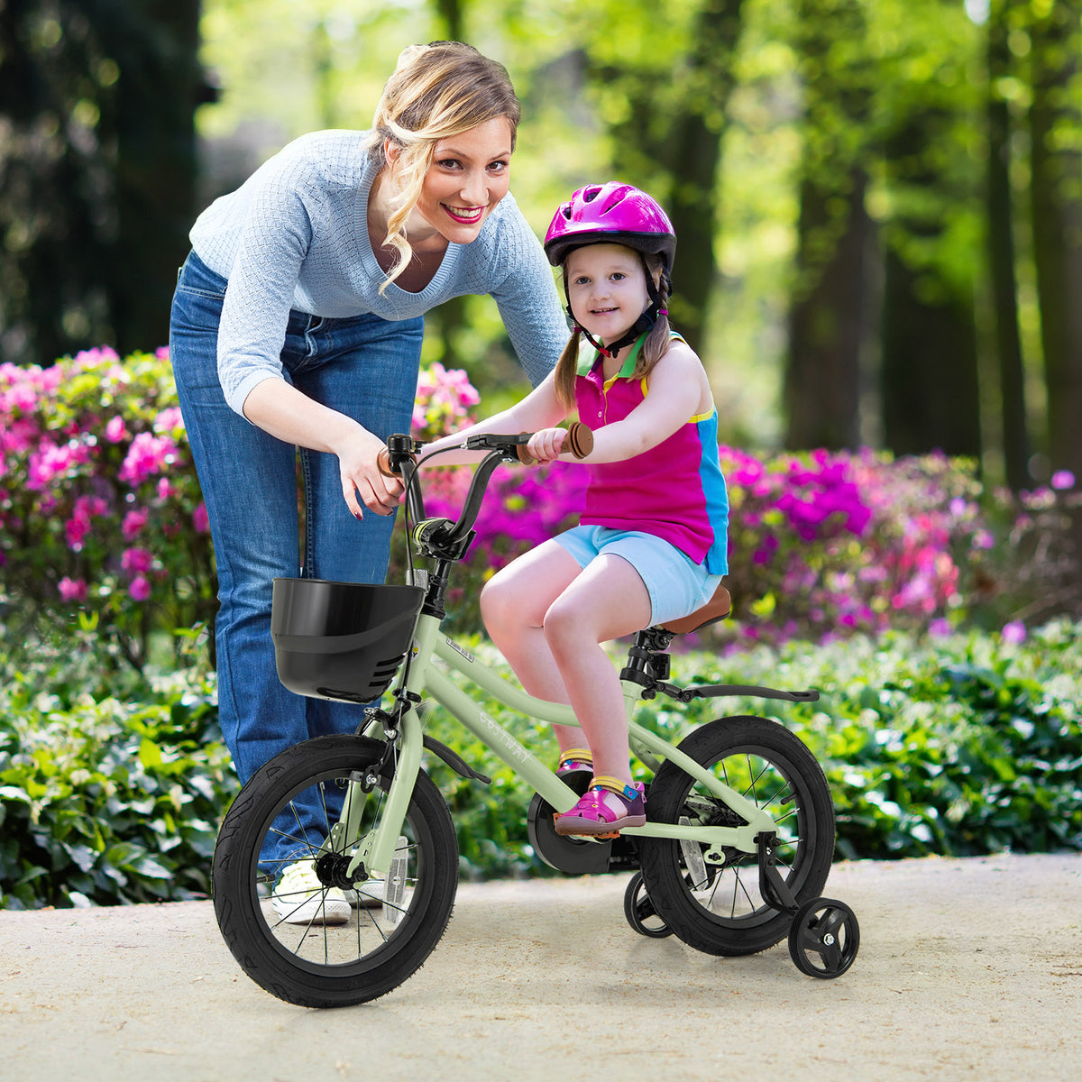 14-Inch Kids Bike, Adjustable With Training Wheels, Green Kids Bike at Gallery Canada