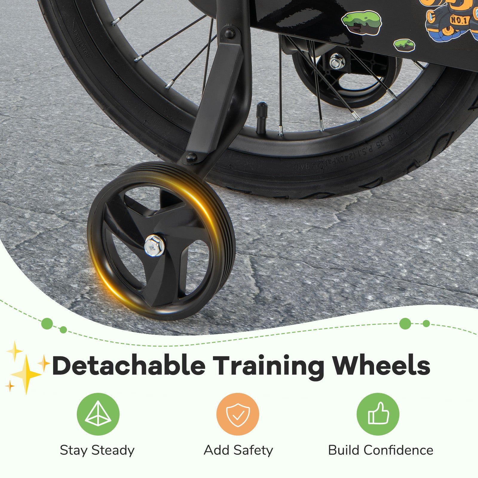 14-Inch Kids Bike, Adjustable With Training Wheels, Green Kids Bike at Gallery Canada